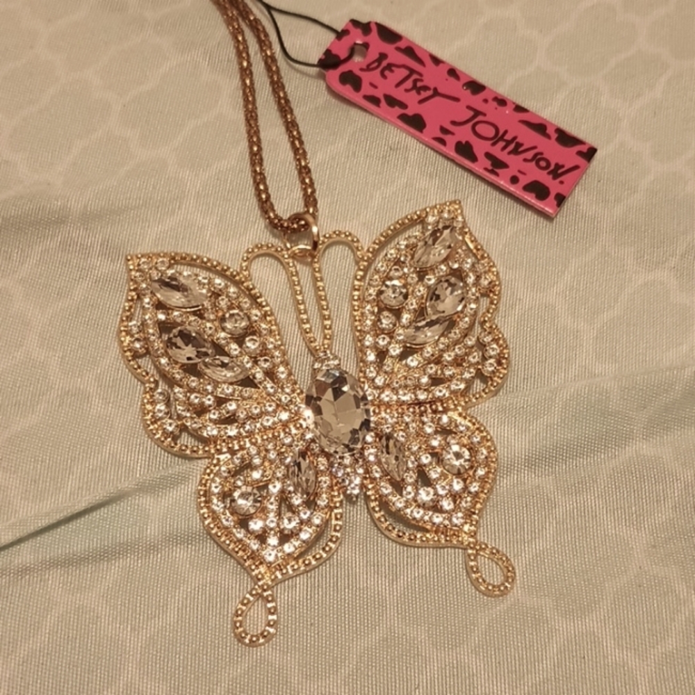 Betsey Johnson Gold Butterfly Necklace